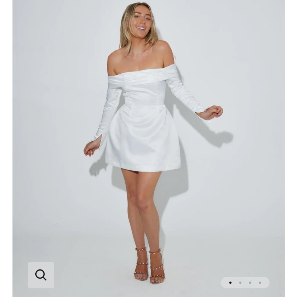 ODDMUSE London Satin Bardot Mini Dress